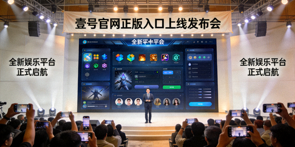 壹号官网正版入口上线发布会现场图片，展示全新娱乐平台界面